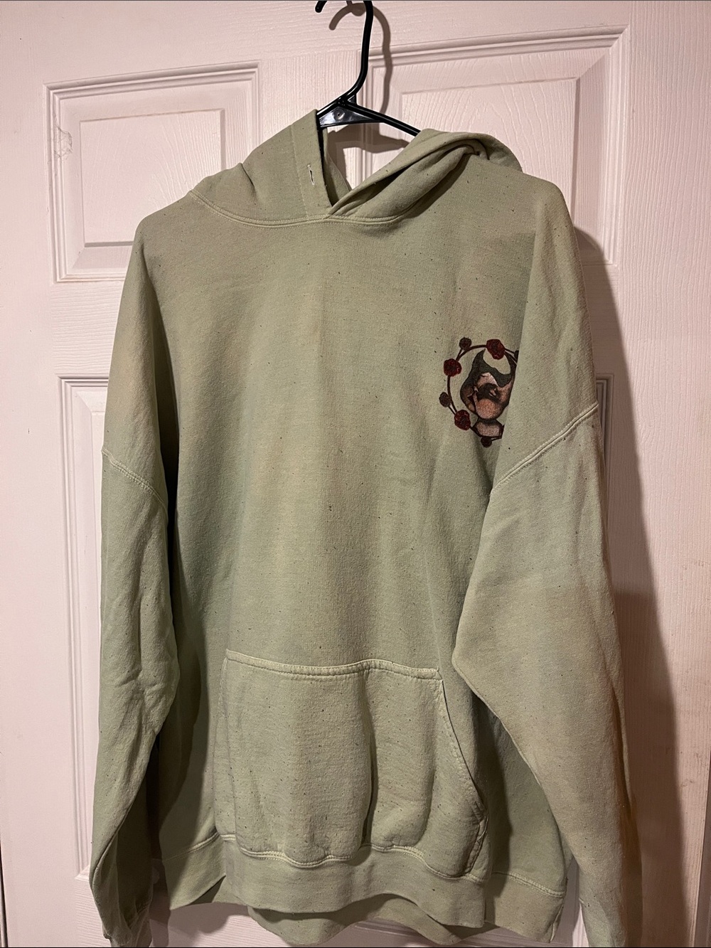 NIRVANA Light Green Crewneck Hoodie with Subtle Chest Graphic